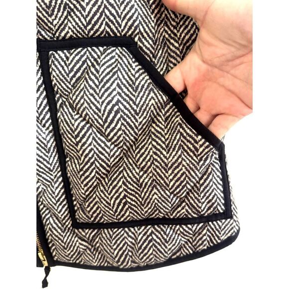 J. Crew Herringbone Print Quilted Puffer Vest EUC Sz S // preppy // equestrian / - Picture 6 of 10